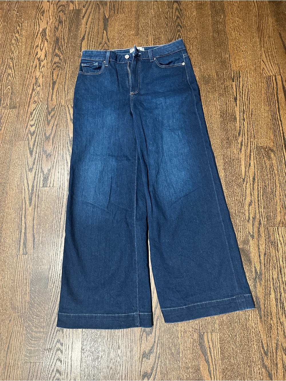 PAIGE ANESSA Wide-Leg Jeans in Deep Blue Denim
